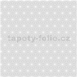 Vliesové tapety na zeď drobný geometrický vzor bílý na šedém podkladu