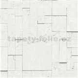 Vliesové tapety na zeď 3D panely bílo-šedé