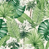 Vliesové tapety na zeď tropical listy na bílém podkladu