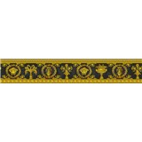 Luxusní vliesové bordury Versace III barokní květinový vzor černo-zlatý - POSLEDNÍ KUSY