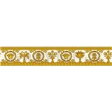 Luxusní vliesové bordury na zeď Versace III barokní květinový vzor bílo-zlatý
