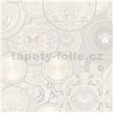 Luxusní vliesové tapety na zeď Versace III koláž bílo-stříbrná