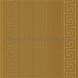 Luxusní vliesové tapety na zeď Versace III řecký klíč zlatý s pruhy