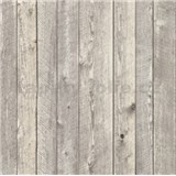 Vliesové tapety na zeď dřevěné obložení šedé